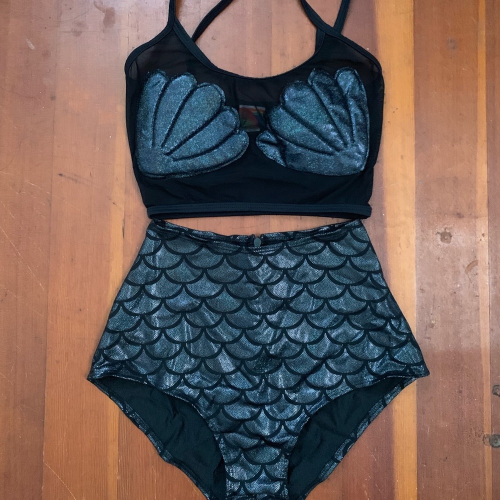 Mermaid Style Bottoms + Top (tags: rave clothes)